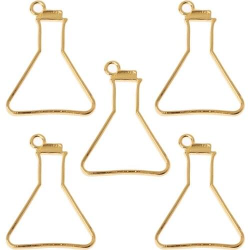 5Pcs Science Experiment Cup Blank Frame Pendant Open Bezel Setting Resin Jewelry