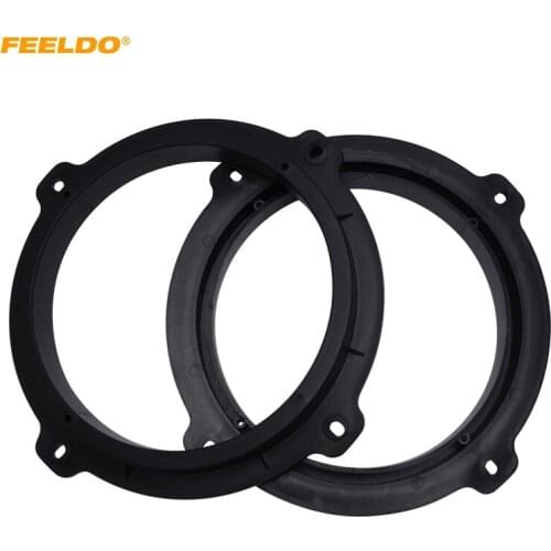 FEELDO 1pair 6.5" Car Speaker Spacer Mat Adapter Horn For Hyundai ix20 ix25 ix35 Front Door Stereo Refitting Ring Mats#5612
