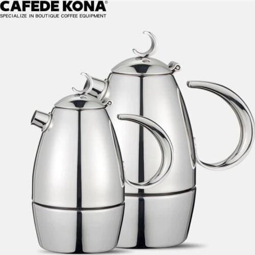 Cafede Kona Italian Mocha Pot hand-brewed Espresso Pot hand-brewed high quality appliance filter pot Stainless glass Steel