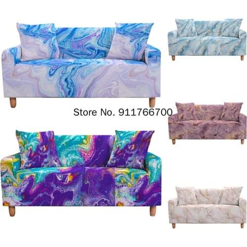 3D Marble Sectional Corner Slipcover for Couch Cover Elastic Sofa Cover for Living Room Water Color tramo funda de sofa mariposa