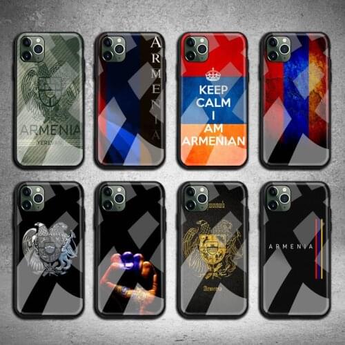 Armenia Armenians Flag Phone Case Tempered Glass For iPhone 12 pro max mini 11 Pro XR XS MAX 8 X 7 6S 6 Plus SE 2020 case