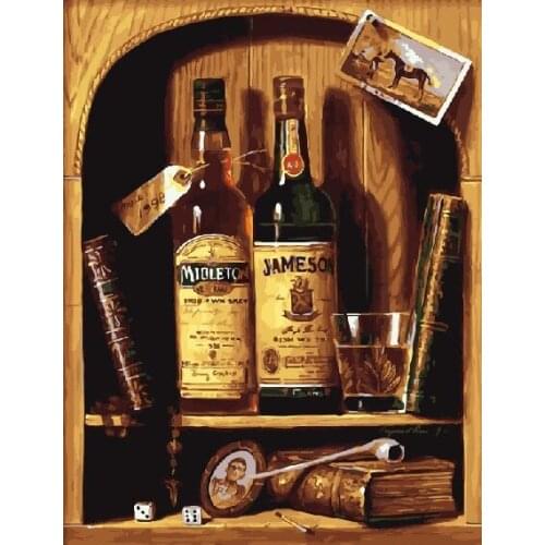 Diamond Embroidery DIY Square/Round Diamond Painting Cross Stitch Kit "Red Wine Book" 5D Needlework Diamond Home Decoration