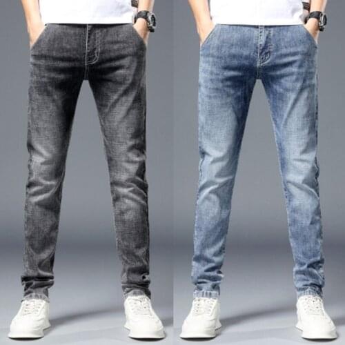Mens jeans spring and summer new quality jeans classic stretch slim-fit jeans mens trousers 2021 men fashion