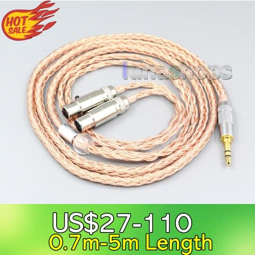 LN006753 2.5mm 3.5mm XLR Balanced 16 Core 99% 7N OCC Earphone Cable For Audeze LCD-3 LCD-2 LCD-X LCD-XC LCD-4z LCD-MX4 LCD-GX