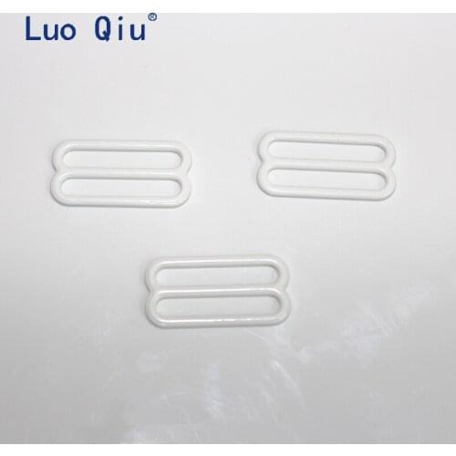 Luo Qiu Metal&plastic white 8 Bra underwear buckle Brassiere clasp nylon coated metal bra adjustable buckles (500 pcs/lot) 20mm