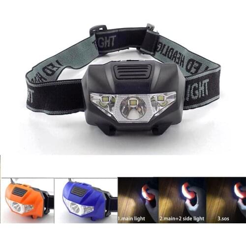 5W Mini LED Headlamp Headlight Torch Lamp Fishing Small Bright High Power 3 LED Lantern Lampe for Camping AAA Battery