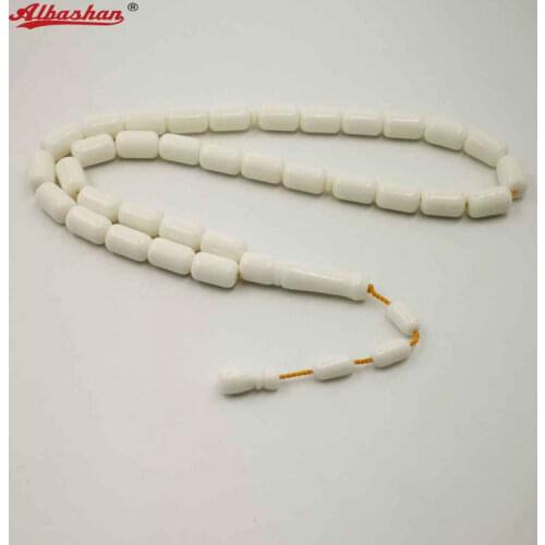 Mans Tasbih High imitation ivory resin prayer beads gift for father good quality Misbaha white Bracelets