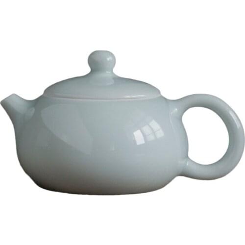 Shadow Cyan Filter Flower Teapot 150ml Ceramic Kung Fu Tea Set Mini Office Household Celadon New Japanese Style Tea Infuser