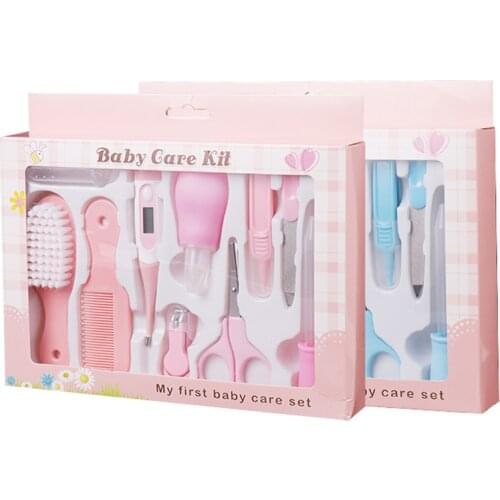 LazyChild 10pcs Baby Care Products Set Newborn Infants Nail Clipper Scissors Comb Hair Brush Kits Kids Nail Cutter Grooming Kit
