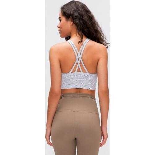 Black 2021 New Sexy Sports Bra For Women Gym Brassiere Cross Back Strappy Fitness Yoga Bra Padded Workout Sport Bra Top Plus Siz