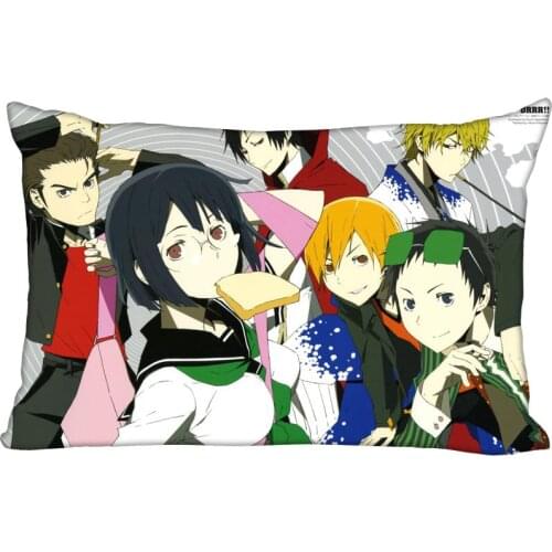 New Custom Durarara Pillowcase Zippered Rectangle Pillow Cover Cases Size 45X35cm,40x60cm,45X75cm,50X75cm(Two sides)