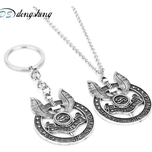Dongsheng Rock Band Necklace Emboss Angel Sword Scorpion Band Necklace Pendant Commemorative Gift for Men Woman Bag Car Keychain