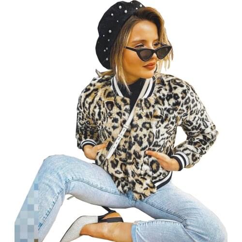 Sale Leopard Casual Jackets Women 2020 Spring Autumn Basic Print Bomber Zipper Coat Fashion Long Sleeve Female Slim Outwear Q30