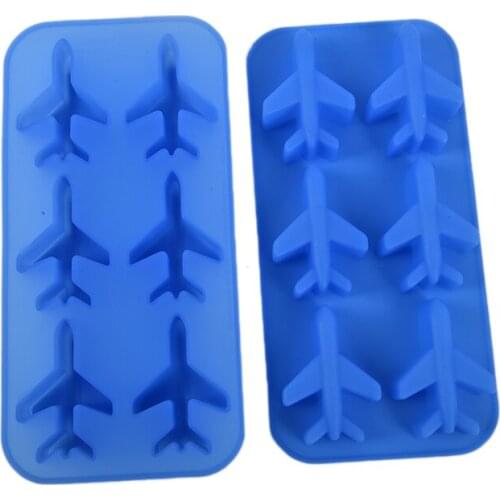 3D aircraft Silicone Large Ice Cube Tray Pudding Mold 6-Cavity DIY Ice Maker Household Use Cream Tools