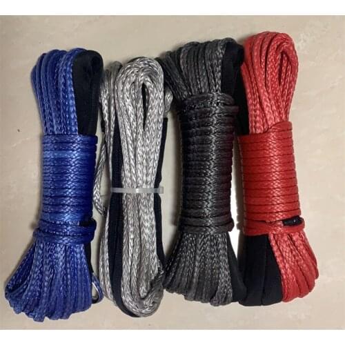 4mm x 15m Synthetic Winch Rope Line Fiber Rope Towing Cable Car Accessories For 4X4/ATV/UTV/4WD/OFF-ROAD