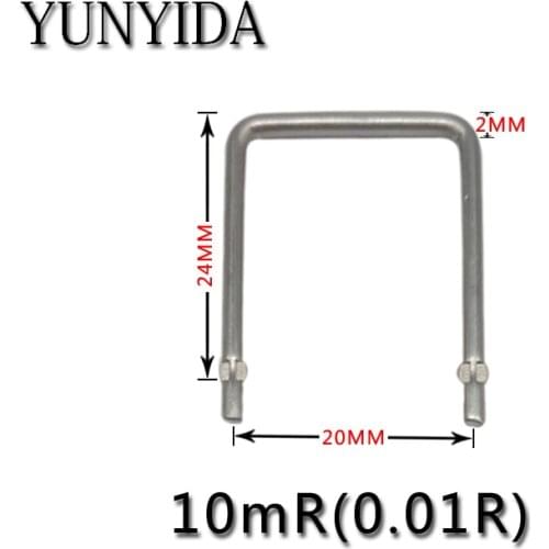 01-01 10pcs Constantan resistance / sampling resistor 0.01R / pitch 20mm / diameter 2mm/10 milliohms / 10mR / 10pcs
