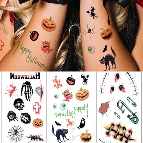 Halloween Tattoo Sticker for Children Facial Scar False Wound Scar Waterproof Tattoo Sticker