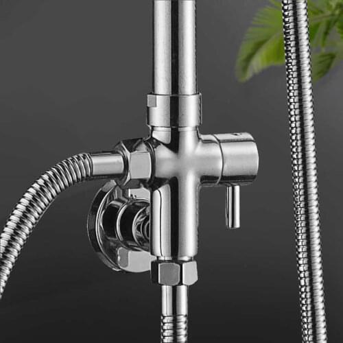 G1/2" Shower Diverter Hose Bathroom Showerhead Water Separator w/ Base Fitting Adapter Connector for Angle Valve Bath Shower Arm