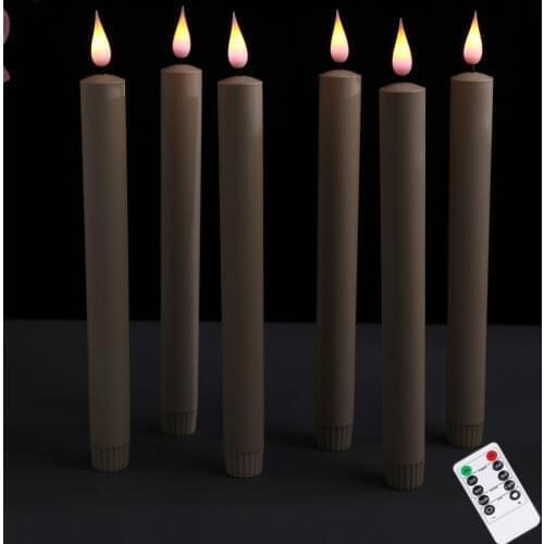 Pack of 4/6/10 Purple Yellow Remote Control Decorative Candles,Flameless LED Candle Light For Wedding Birthday Party Event