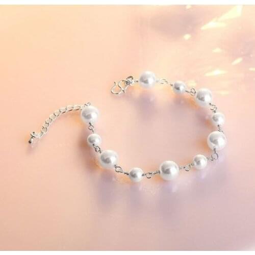 925 Silver Korean Version of The Pearl Bracelet Ladies Diamond Zircon Hand Jewelry Jewelry Simple Gift Bracelets for Women