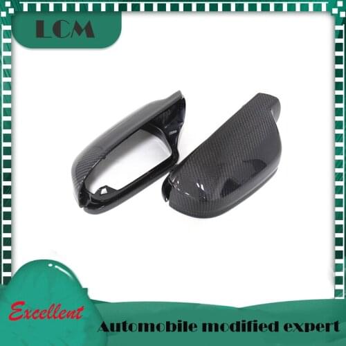 10-16 For-Audi A4 B8.5/ A5/ S5 /RS5 Carbon Fiber Rear View Side Mirror Cover Replacement Without side Assit & With side assit
