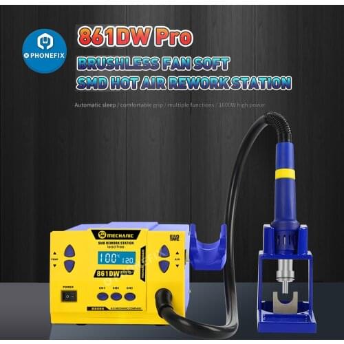 1000W SMD Soldering Station MECHANIC 861DW PRO Lead Free Hot Air SMD Rework Station Led Display for Phone Motherboard BGA Repair