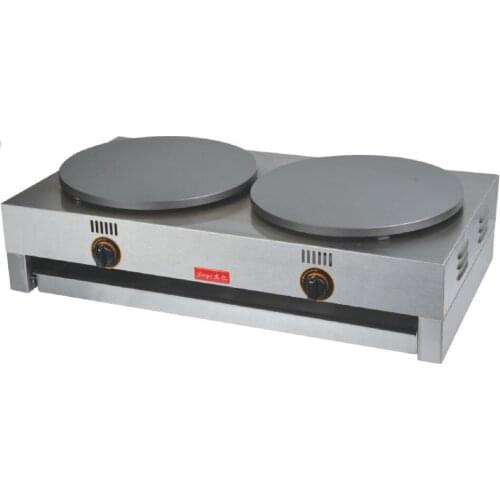 220V Electric 400mm Double Pan Crepe Maker Commercial Pancake Baking Machine FYA - 2