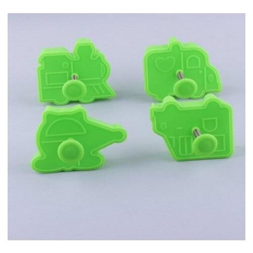 4x Car Train Fondant Cake Biscuit Sugarcraft Plunger Cutter Craft Mold Tool