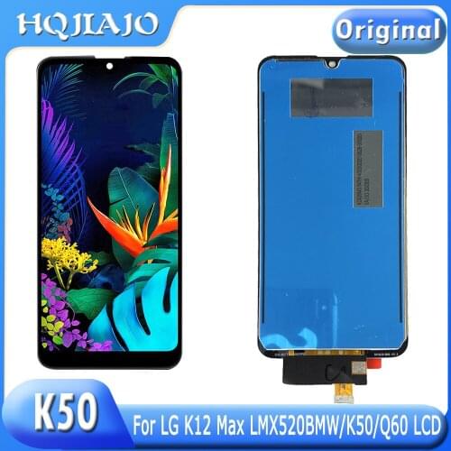 6.26" Original For LG K50/Q60/K12 Max LMX520BMW,LMX520EMW LCD Display Touch Panel Screen Digitizer Assembly With Frame