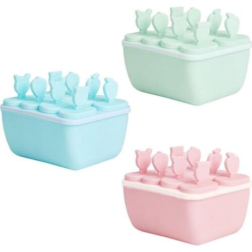 8 Cell Ice Cream Molds Silicone Chocolate Cube Tray Maker DIY Food Safe Popsicle Homemade Freezer Lolly Mould