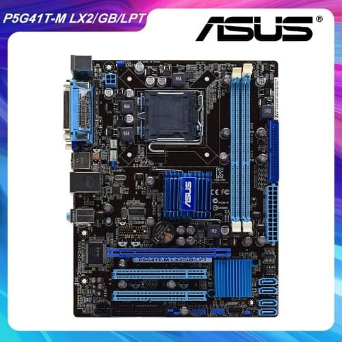 ASUS P5G41T-M LX2/GB/LPT LGA 775 Intel G41 Original PC Motherboard DDR3 Core 2 Extreme/Core 2 Quad Cpus VGA USB2.0 PCI-E X16