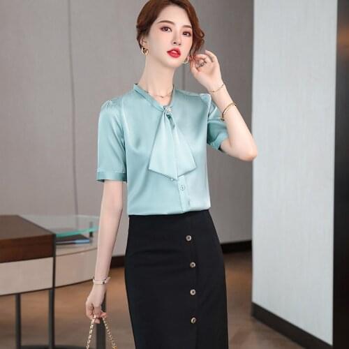 Summer Short Sleeve for Ladies Office Work Wear Women OL Styles Elegant Blouses Shirts Female Blouse Clothes Tops Shirt Clothing