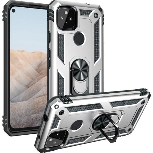 Armor Shockproof Phone Case For Google Pixel 5A 5 4 4A 5G XL Bring Luxury Magnetic With Ring Stand Anti-fall Protection Cover