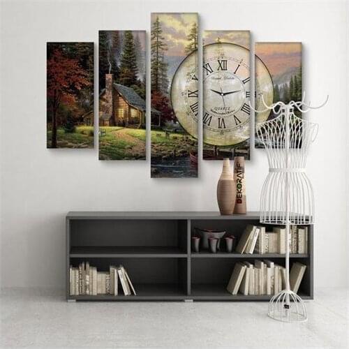 Decorative 5 Piece Clocks Canvas Table 5S Wall clock