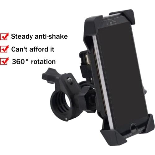 Motorcycle Charger Handlebar Bike Mobile Cell Phone Mount Holder Support Bicycle Silicone for 3.5-6"Moto equipment USB Charge df