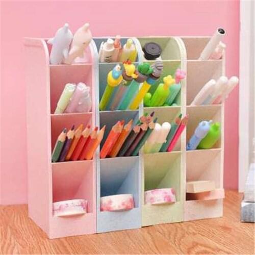 Pen holder student desktop fashion creative Nordic makeup brush bucket storage box cute ins wind female oblique insertion simple