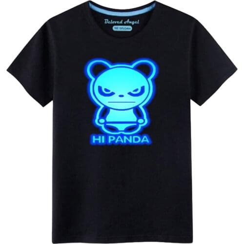 Kids Cute Cartoon Print Luminous T Shirts Boys Girls Party Tshirt Children Cartoon Top Tees Children Summer Casual Tops 2020