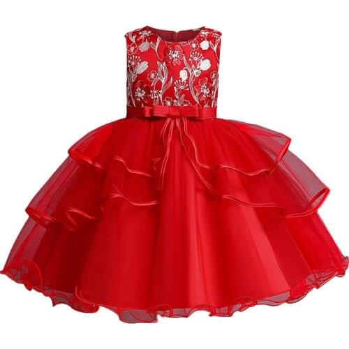 Baby Girls Flower Party Dresses With Cotton Lining Children Kids Princess Elegant New Year Chirstmas Vestidos Infantil Clothing