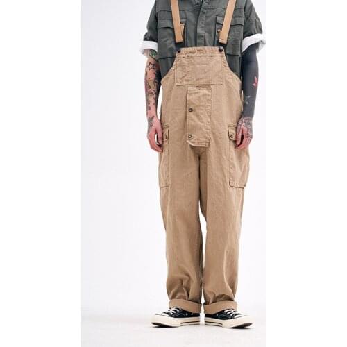 Mens overalls overalls streetwear casual loose plus size hip-hop style straight leg pants green pants 2020