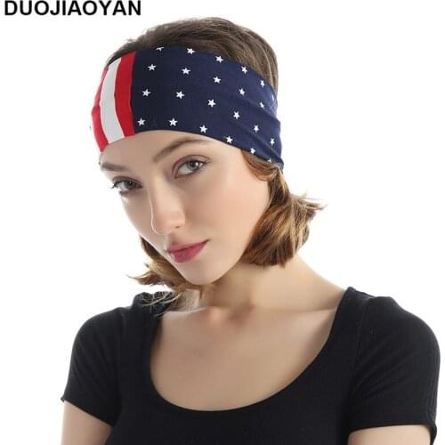 DUOJIAOYAN New custom elastic hair band sports breathable headband personality national flag hair hoop accessories female