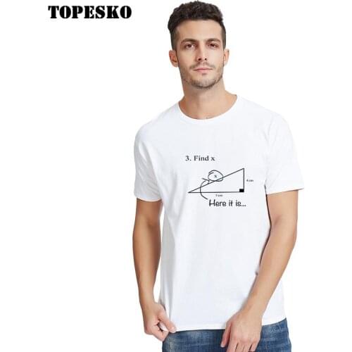 TOPESKO Unisex Math Formula White Male Funny T Shirt Men Summer Casual Loose White T-shirt Tops Tee