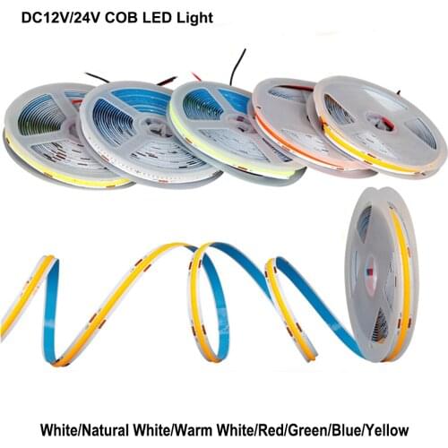 384 LEDs High Density Flexible FOB Led Light Bar RA90 Warm Nature Cool White Blue Green Red DC 12V 24V Soft COB Strip Lighting