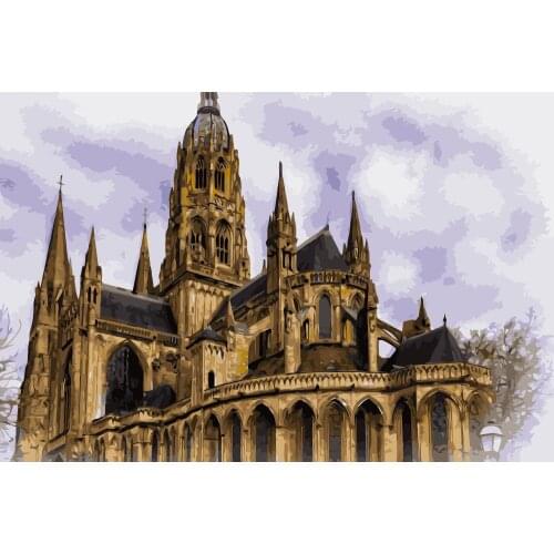 PX-98 French Christian Church pictures painting by numbers Landscape painting wall decor picture modern abstract painting 50x75
