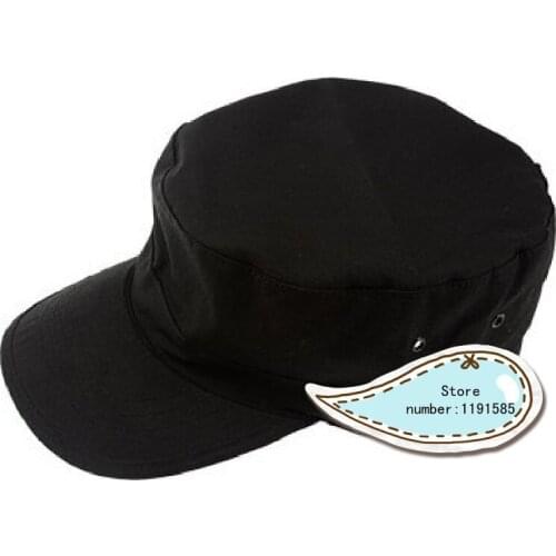 US Military Army hats soldiers cadet sun-shading outdoor riding sun cap Black