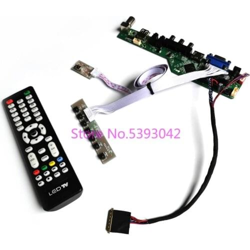 KIT fit N173HGE-L11 N173HGE-L21 LVDS 40Pin 1920*1080 17.3" VGA+AV+USB Keypad+Remote LCD panel Analog TV control drive board
