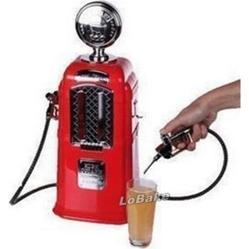 Red color creative gas station style bar wine pourer 2L capacity double-container beer dispenser bottle pourers for drinking