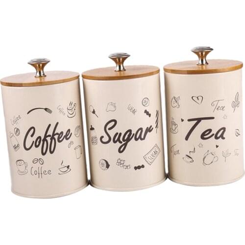 Creative Metal Storage Jars Kitchen Spice Jar Sugar/Coffee/Tea