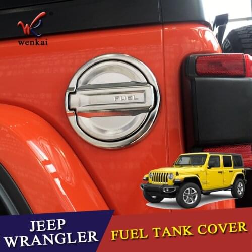 ABS Chrome Fuel Tank Cover Gas Cap Cover Oil Filler 2/4 Door For Jeep Wrangler JL 2018 2019
