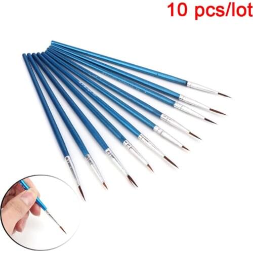 7/10Pcs Professional Paint Brush Set Sable Hair Detail Miniature Acrylic Nail Brushes Eyeshadow Painting Drawing Brushes Pens