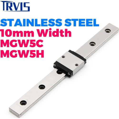 10mm Linear Rail Guide MGW5 MGW5C MGW5H Stainless Steel Sliding Guideway Replacement 1pc Rail + 1pc Carriage CNC 3D Printer Part